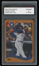 Yordan Alvarez 2020 TOPPS Archives 1st Graded 10 Rookie Card Houston Astros #222