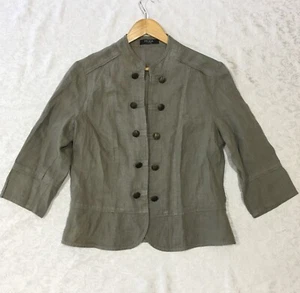 Moda at George Linen Military Style Shell Jacket Womens Size UK 12 US 8 Green - Picture 1 of 12
