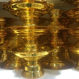 3x Tray Statue Buddha Thai Priest Temple Tabernacal Gold Altar Yant Amulet 7" - Picture 1 of 6