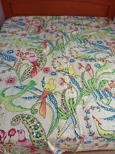 Vintage Embroidered Kantha Bedspread Indian Handmade Quilt Throw Blanket Boho