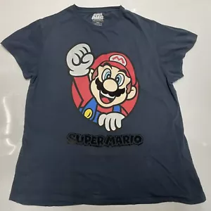 Super Mario T Shirt Primark Nintendo Navy Large - Picture 1 of 12