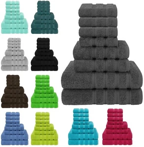 8-teiliges Handtuchballen-Set 100 % ägyptische Baumwolle Gesicht Handtuch großes Badetuch 600GSM - Bild 1 von 113