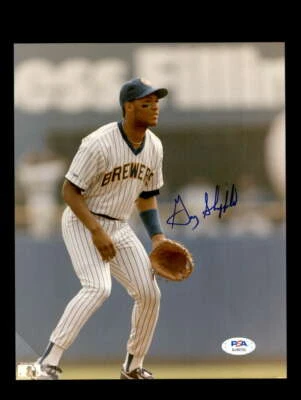 Gary Sheffield PSA DNA Coa 1988 Signed 8x10 Photo Brewers Autograph - Image 1 of 3