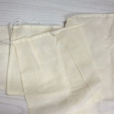20 Pack LARGE 10x12 inch Natural Cotton Muslin Drawstring Reusable Bags - Image 1 of 4