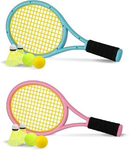 Kids Tennis Racket Set w/ Bag, 2 Foam & Tennis Balls, 4 Shuttlecocks - Picture 1 of 9