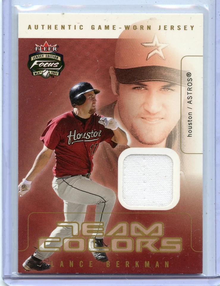 2003 FLEER JERSEY EDITION TEAM COLORS LANCE BERKMAN GAME WORN JERSEY - Image 1 of 1