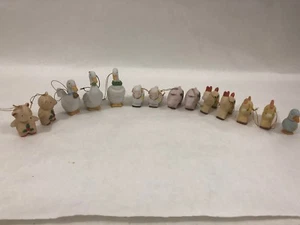 VTG 14 Homco Christmas Ornaments Animals Porcelain Figurines 5215 Fast Shipping - Picture 1 of 10