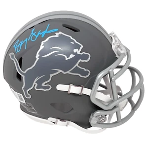 Barry Sanders Detroit Lions Signed Riddell Slate Mini Helmet BAS Beckett - Picture 1 of 3