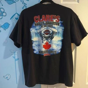 Harley Davidson T-Shirt Nera Cascate del Niagara Clare's At The Falls Canada Uomo XL - Foto 1 di 11