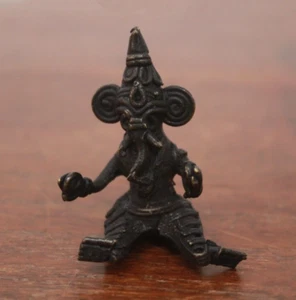 Antique Ganesha Statue Vintage Hindu God Sculpture Dokhra Miniature Collectibles - Picture 1 of 4