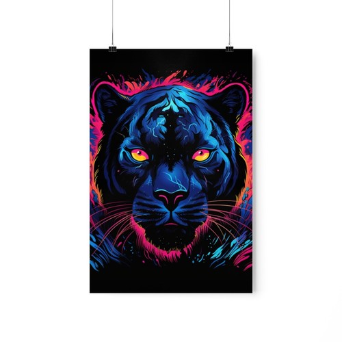 PUMA Poster verticale opaco Pantera nera colorato luce nera premium