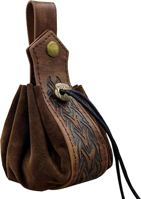 Bolsa medieval con cordón de cuero sintético Hiifeuer, monedero portátil nórdico retro Foto 1 de 4