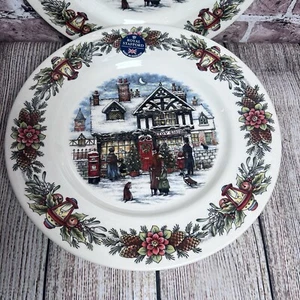 Royal Stafford Weihnachten Spielzeugladen 11" Essteller 8er Set Neu - Bild 1 von 6