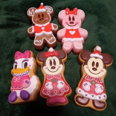 TOKYO Disney GingerBread Christmas Ornament Mickey Minnie Daisy 5 Set Used Japan - Image 1 of 4