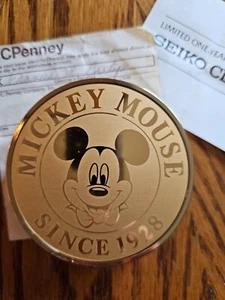 Walt Disney Mickey Mouse Seiko Cuarzo Viaje Reloj Despertador Japón Dorado Qfd 203 G - Imagen 1 de 5