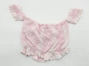 NWT Kiwi & Punch Ice Pink Smocked Crop Tank Top Size Small - Picture 1 of 6