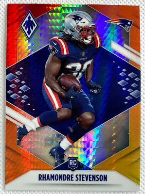 2021 Panini Phoenix Rhamondre Stevenson Rookie Fire Burst Card RC #133 Patriots - Image 1 of 2