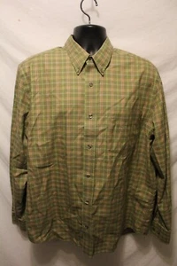 Eddie Bauer Green Stripe 100% Cotton L L/S Button Men's Shirt - Picture 1 of 3