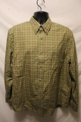 Eddie Bauer Green Stripe 100% Cotton L L/S Button Men's Shirt - Image 1 of 3