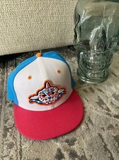 New Era Pescados de Carolina Mudcats Copa DeLa Diversion Game Used Hat Cap 7 1/2
