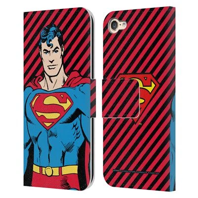 SUPERMAN DC COMICS VINTAGE FASHION LEATHER BOOK WALLET CASE FOR APPLE iPOD TOUCH - Image 1 of 4