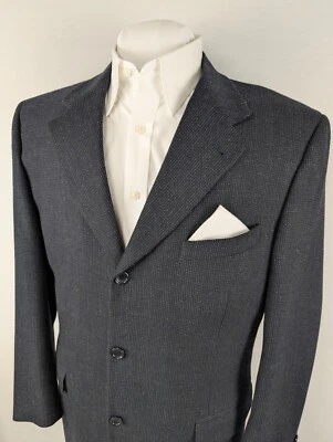 Canali Proposta Sport Coat Blazer Mens 50R US 40R Black Lana Cashmere Wool Italy - Image 1 of 4