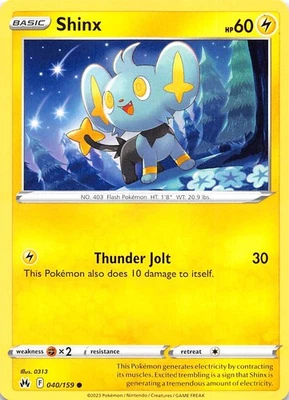 Shinx (40) 040/159 Crown Zenith Pokemon 003063 - Image 1 of 2