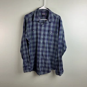 Patagonia Organic Cotton Men’s Flannel Shirt Size Adult Medium Plaid Button Down - Picture 1 of 9