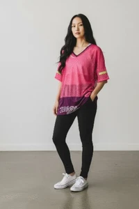 Zumba Wear Damen Mesh Longtop rosa und weinrot Größe XL - Bild 1 von 2