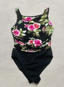 Miraclesuit One Piece Swimsuit Floral Roses Women’s Sz 12 Underwire - Picture 1 of 7