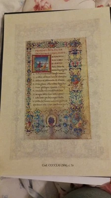 Petrarca-I Trionfi Riproduzione In Pergamena Con Decorazioni In Oro - Immagine 1 di 3