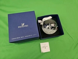 SWAROVSKI CRYSTAL CHRISTMAS BALL ORNAMENT 2017 CANDLE INSIDE NEW IN OPEN BOX - Picture 1 of 8