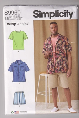 9960 SIMPLICITY Easy - TEE SHIRT & SHORTS - MENS Sz 44/46/48/50/52" - Image 1 of 2