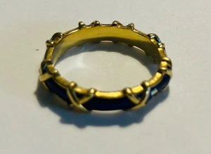 Gorgeous Lacquer Goldtone Band Ring Sz 7 - Picture 1 of 4