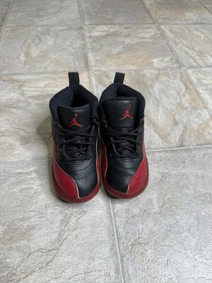 Air Jordan 12 Retro Flu Game TD Shoe Size 9c Red 850000-002 Preowned  - Image 1 of 4