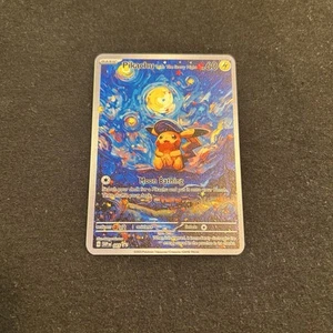 💫Gold Metal Pikachu Starry Night Van Gogh Art Card Collectible/Gift/Display💫 - Picture 1 of 2