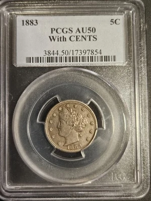 1883 Liberty Nickel * With Cents * PCGS AU50 - Image 1 of 4