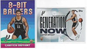 2025-26 Topps Carter Bryant RC 8-Bit Ballers #8B-40 & Generation Now GN-14 Spurs - Picture 1 of 1
