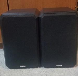 2 Boston Acoustics HD5 Bookshelf Speakers (Pair) Wood Black 8 Ohms Made In USA  - Picture 1 of 4
