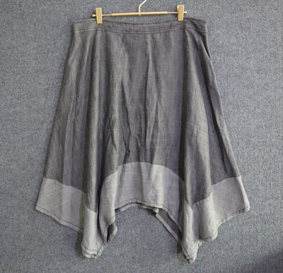Юбка миди женская Trina Turk из льняной смеси 14 серая струящаяся мягкая богемная асимметричная - Изображение 1 из 4