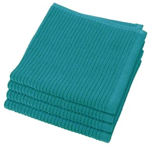 Ripple Kitchen Dishcloth, Set of 4, Peacock Green - Picture 1 of 6