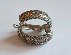 Vintage Earrings 925 silver Weight 6.2 g. Orange gems. - Picture 1 of 11