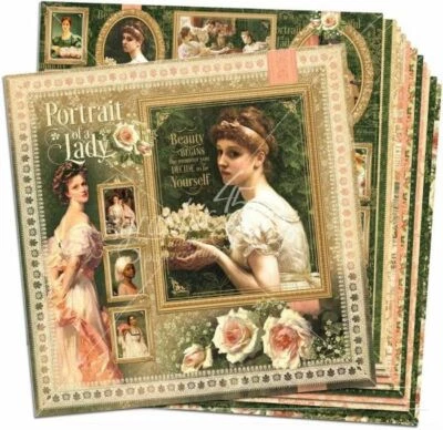 GRÁFICO 45 "RETRATO DE UNA DAMA" 12 (PAPELES 12X12) RETIRADO SCRAPJACK'S PL Foto 1 de 4