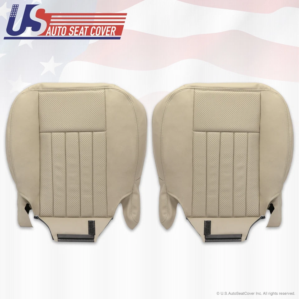 2004 Lincoln Navigator Driver & Passenger Bottom Leather Seat Covers Light TAN - Image 1 of 4