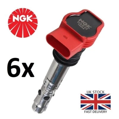 6x NGK U5014 Ignition Coil Packs For Audi VW Porsche Coil On Plug GENUINE NEW - Image 1 of 4