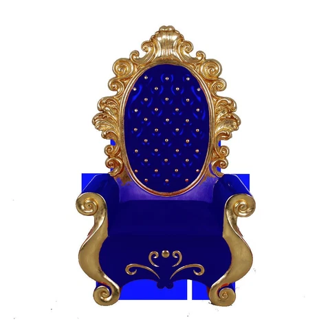 5.5' Blue and Gold Santa Throne Cover