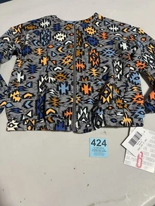 LulaRoe Kids Monroe Lightweight Jacket Pockets Size 6 Southwestern Aztec #424 - Picture 1 of 3