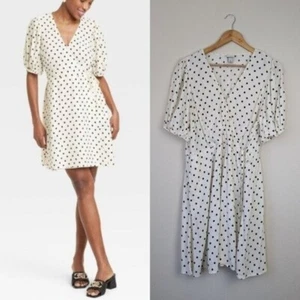 A New Day Polka Dot Wrap Mini Dress Size XL Women - Picture 1 of 8