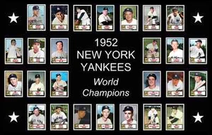1952 NEW YORK YANKEES Baseball Card POSTER Mickey Mantle Yogi Berra - Picture 1 of 2