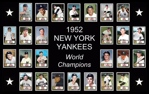 1952 NEW YORK YANKEES Baseball Card POSTER Mickey Mantle Yogi Berra Cover
